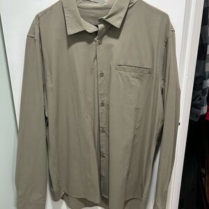 lululemon athletica Tan Casual Button Down Shirt - XL